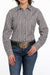 Cinch Women's Tencel Stripe Button-Down Long Sleeve Western Shirt / Purple/White/Black