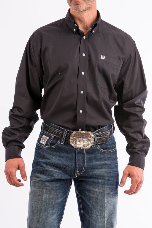 Cinch Men's Solid Button-Down Long Sleeve Western Shirt / Black