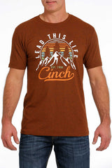 Cinch Men's Lead This Life Tee / Hthr Orange