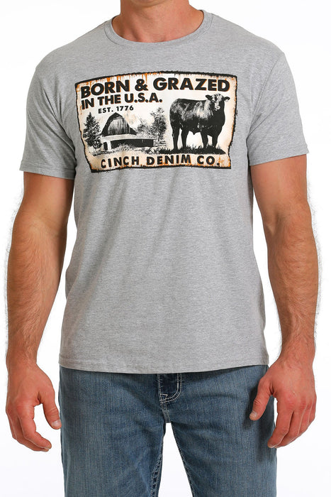 Cinch Men's Born and Grazed In The USA Tee / Grey