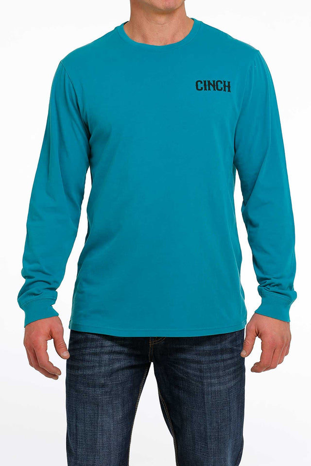 Cinch Men's Lead This Life Long Sleeve Tee / Teal