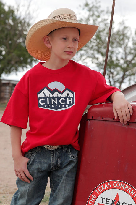 Boy's Cinch Western Tee / Red