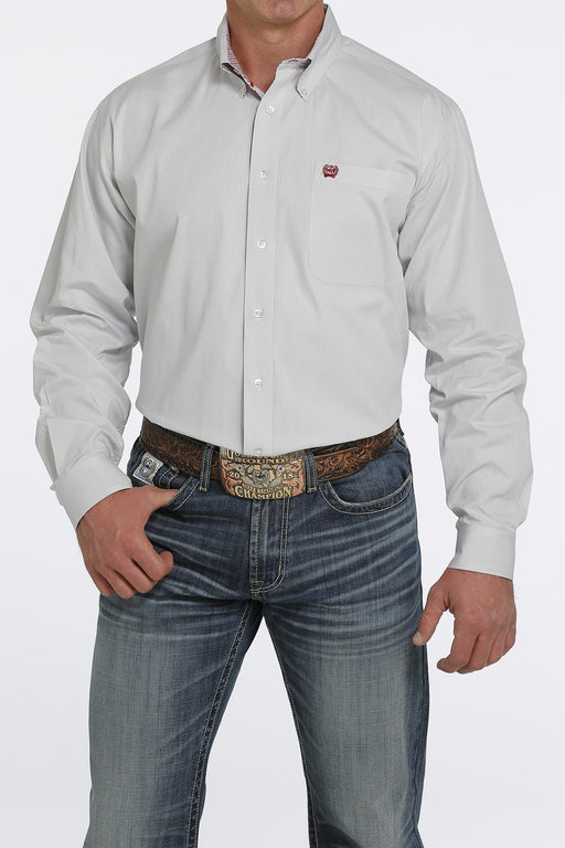 Cinch Men's Stripe Button-Down Long Sleeve Western Shirt / Grey