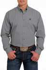 Cinch Men's Geometric Print Button-Down Long Sleeve Western Shirt / Grey