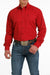 Cinch Men's Striped Print Button-Down Long Sleeve Western Shirt / Red