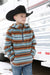 Cinch Boy's Stripe Sherpa Fleece 1/2 Zip Hoodie / Blue
