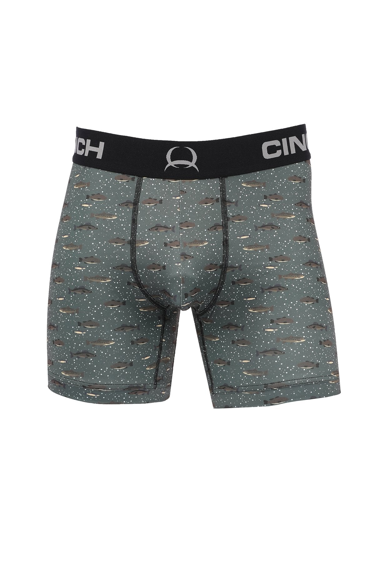 Cinch Men's 6in Fish Print Boxer Brief / Blue