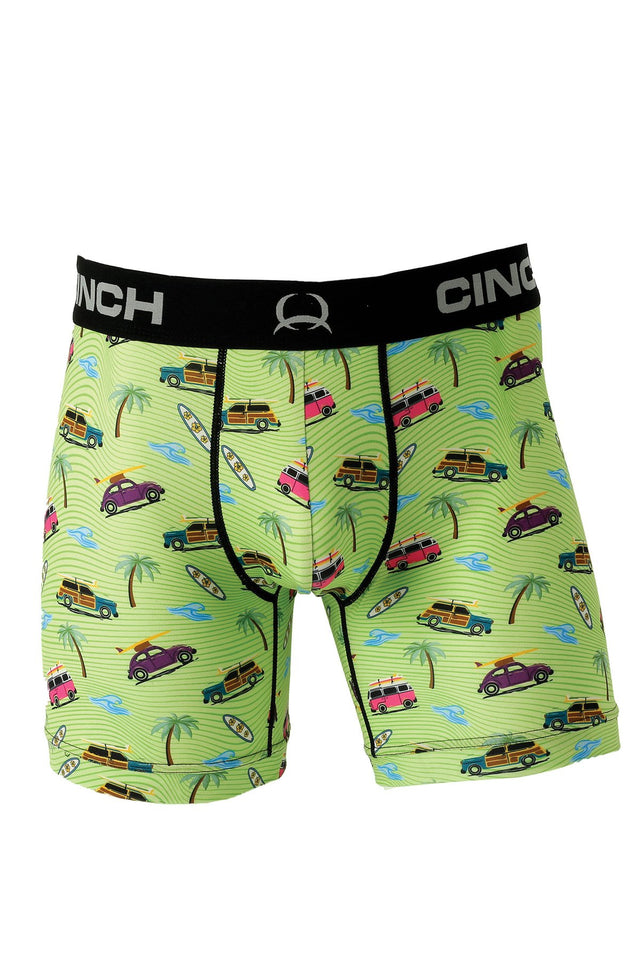 Cinch Men's 6in Surfside Boxer Brief / Green