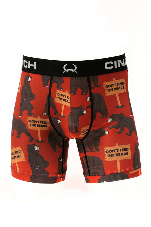 Cinch Men's 6in Bears Boxer Brief / Red