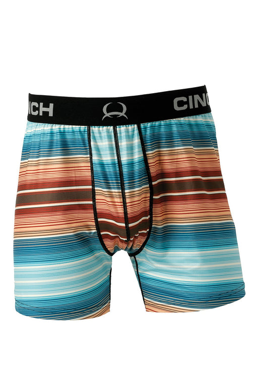 Cinch Men's Loose Fit Stripe Boxer Brief / Blue/Red/Striped