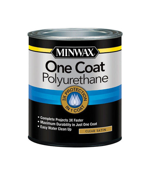 Minwax One Coat Polyurethane Finish QUART - SATIN - CLEAR / SATIN