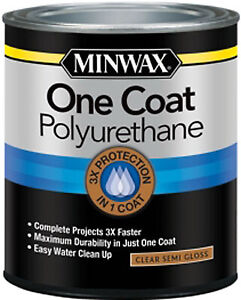 Minwax One Coat Polyurethane Finish QUART - SEMI-GLOSS - CLEAR / SEMI_GLOSS