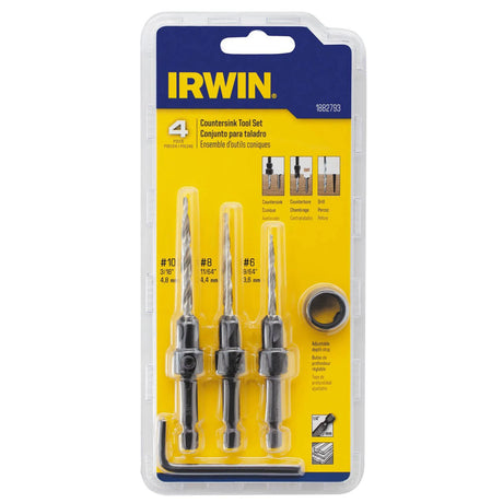 IRWIN INDUSTRIAL TOOL Tapered Countersink 4PC SET