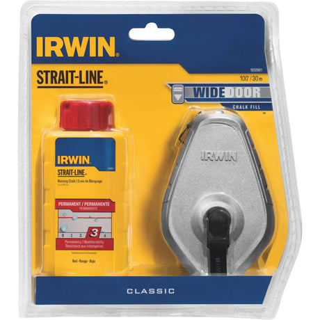 IRWIN INDUSTRIAL TOOL STRAIT-LINE Aluminum Reel & Chalk Combo - RED