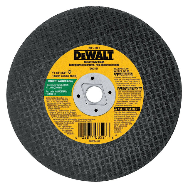 Dewalt 7 IN. x 1/8 IN. x 5/8 IN. Diamond Drive Masonry Cutting Wheel / MASONRY