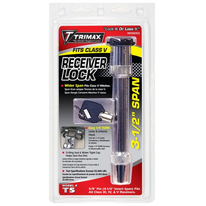 Trimax Weather Tough Solid Hardened-Steel Keyed Receiver Lock